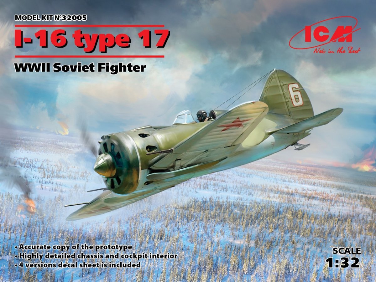 ICM 32005 I-16 type 17, chasseur soviétique de la Seconde Guerre mondiale, échelle 1/32