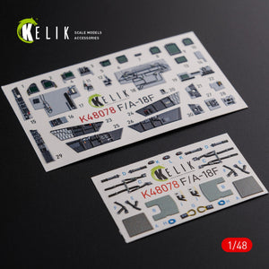 Décalcomanies 3D pour l&amp;#39;intérieur du F/A-18F Super Hornet (KELIK K48078) pour la maquette MENG au 1/48