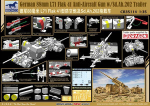 Bronco CB35114 Canon antiaérien allemand Flak 41 Flak 88 mm L71 avec /Sd.Ah.202 (1/35) – image 2