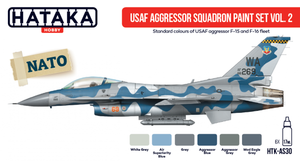 Coffret de peinture Hataka HTK-AS30 USAF Aggressor Squadron vol. 2 (6x17ml)
