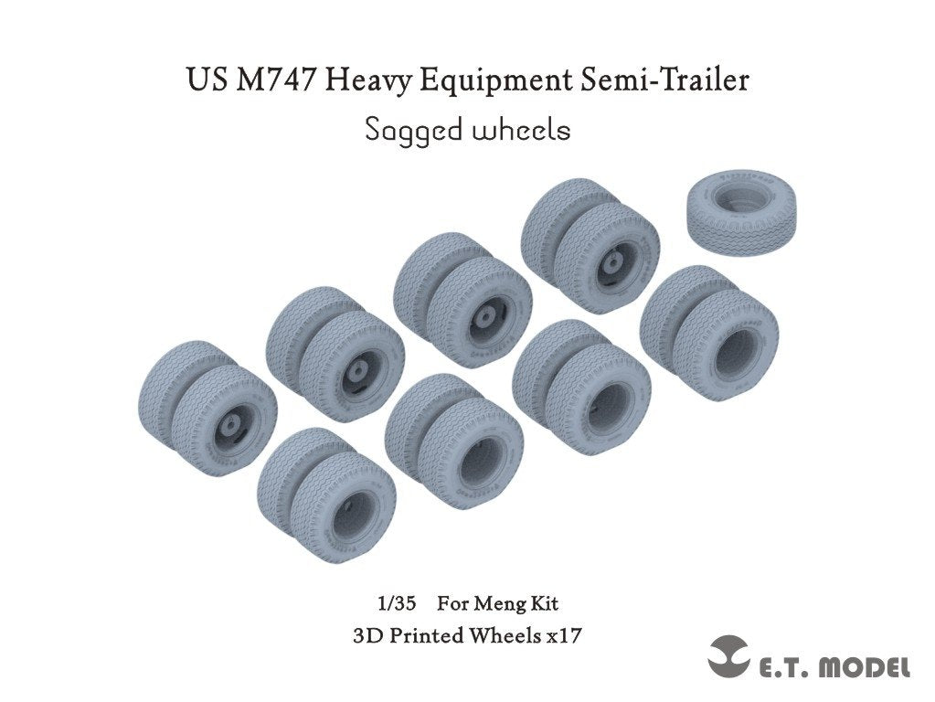 Roues affaissées pour semi-remorque de matériel lourd ET Model P35-119 US M747 (Kit Meng 1/35)