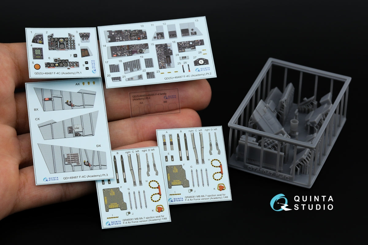 Quinta Studio QD+48487 F-4C Phantom II Intérieur imprimé en 3D et coloré sur papier décalcomanie (Academy) (avec pièces en résine imprimées en 3D) 1/48 – image 2