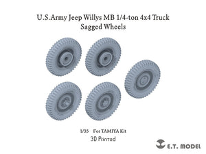 ET Model P35-156 USArmy Jeep Willys MB Camion 4x4 1/4 tonne Roues affaissées 1/35