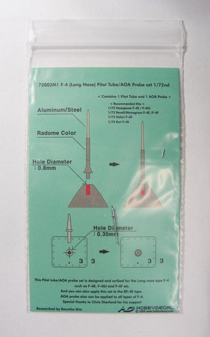 HobbyDecal MT72002V1 Ensemble de tubes Pitot pour F-4 à nez long, échelle 1/72