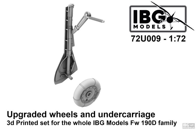IBG 72U009 Roues et train d'atterrissage améliorés pour Fw 190D (kit imprimé en 3D) 1/72