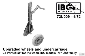 IBG 72U009 Roues et train d&amp;#39;atterrissage améliorés pour Fw 190D (kit imprimé en 3D) 1/72