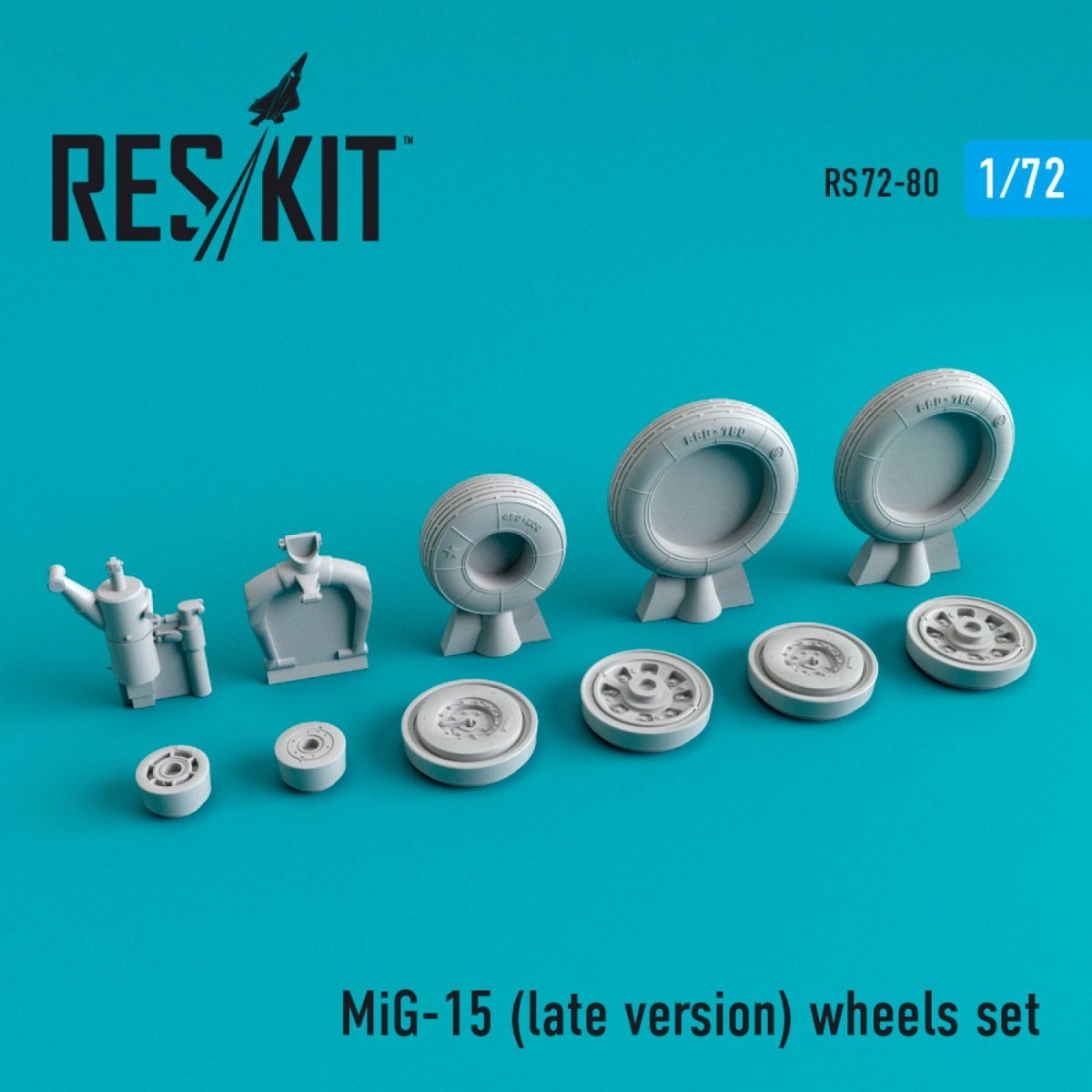 RESKIT RS72-0080 MIG-15 (VERSION TARDIVE) JEU DE ROUES 1/72