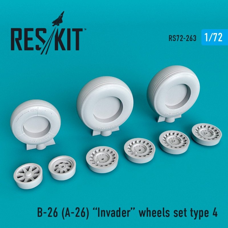 RESKIT RS72-0263 B-26 (A-26) Invader wheels set type 4 1/72