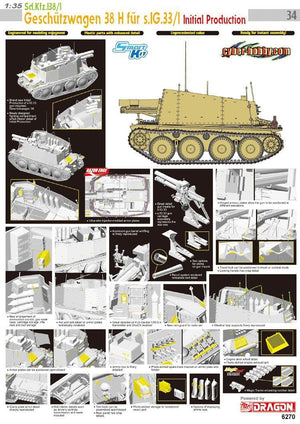 Cyber ​​​​Hobby 6270 Sd.Kfz.138/1 Geschutzwagen 38 H fourrure s.IG.33/1 Production initiale (1/35) – image 2