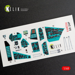 KELIK K48024 MI-24P AUTOCOLLANTS 3D INTÉRIEURS POUR KIT ZVEZDA 1/48 – immagine 2