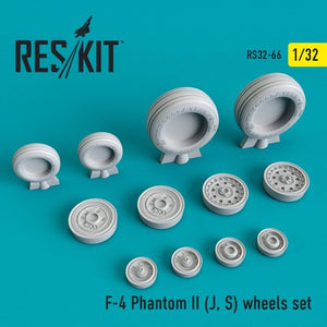 RESKIT RS32-0066 Jeu de roues F-4 Phantom II (J, S) 1/32