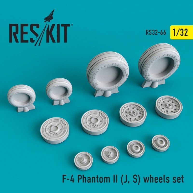 RESKIT RS32-0066 Jeu de roues F-4 Phantom II (J, S) 1/32
