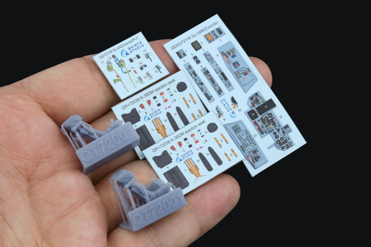 Intérieur coloré imprimé en 3D sur papier décalcomanie (Zvezda) pour le Su-24M de Quinta Studio QD+72116 (avec pièce en résine imprimée en 3D) à l&amp;#39;échelle 1/72 – image 2