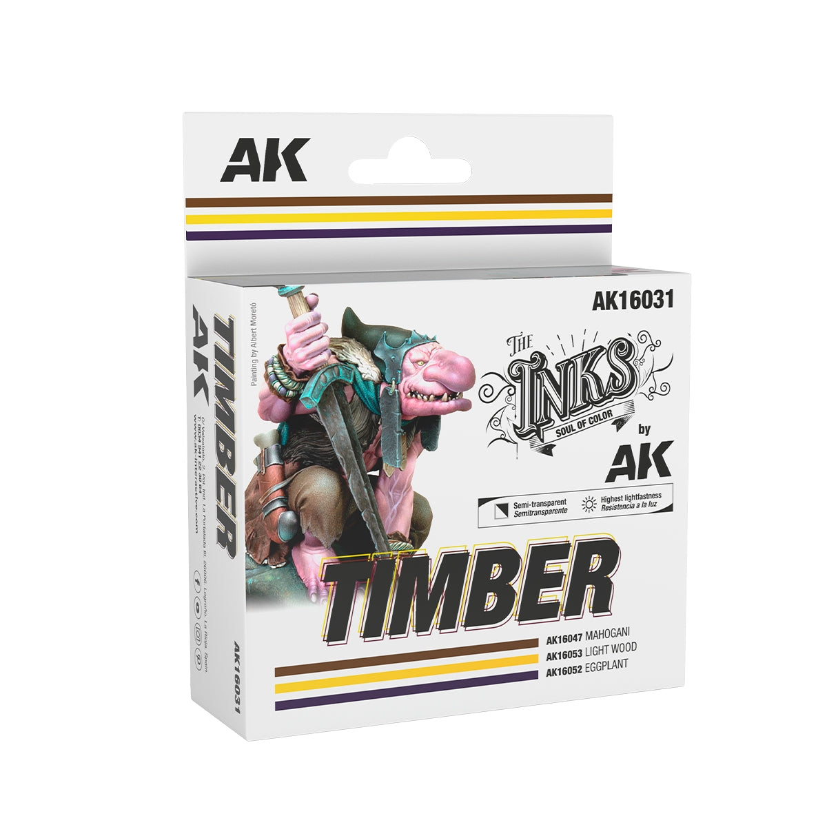 AK Interactive AK16031 TIMBER – ENSEMBLE D&amp;#39;ENCRES 3 x 30 ml