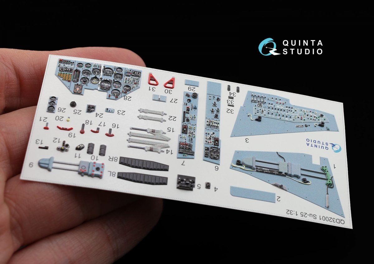 Intérieur imprimé en 3D et coloré sur papier décalcomanie Quinta Studio QD32001 Su-25 (pour maquette Trumpeter) 1/32 – immagine 4