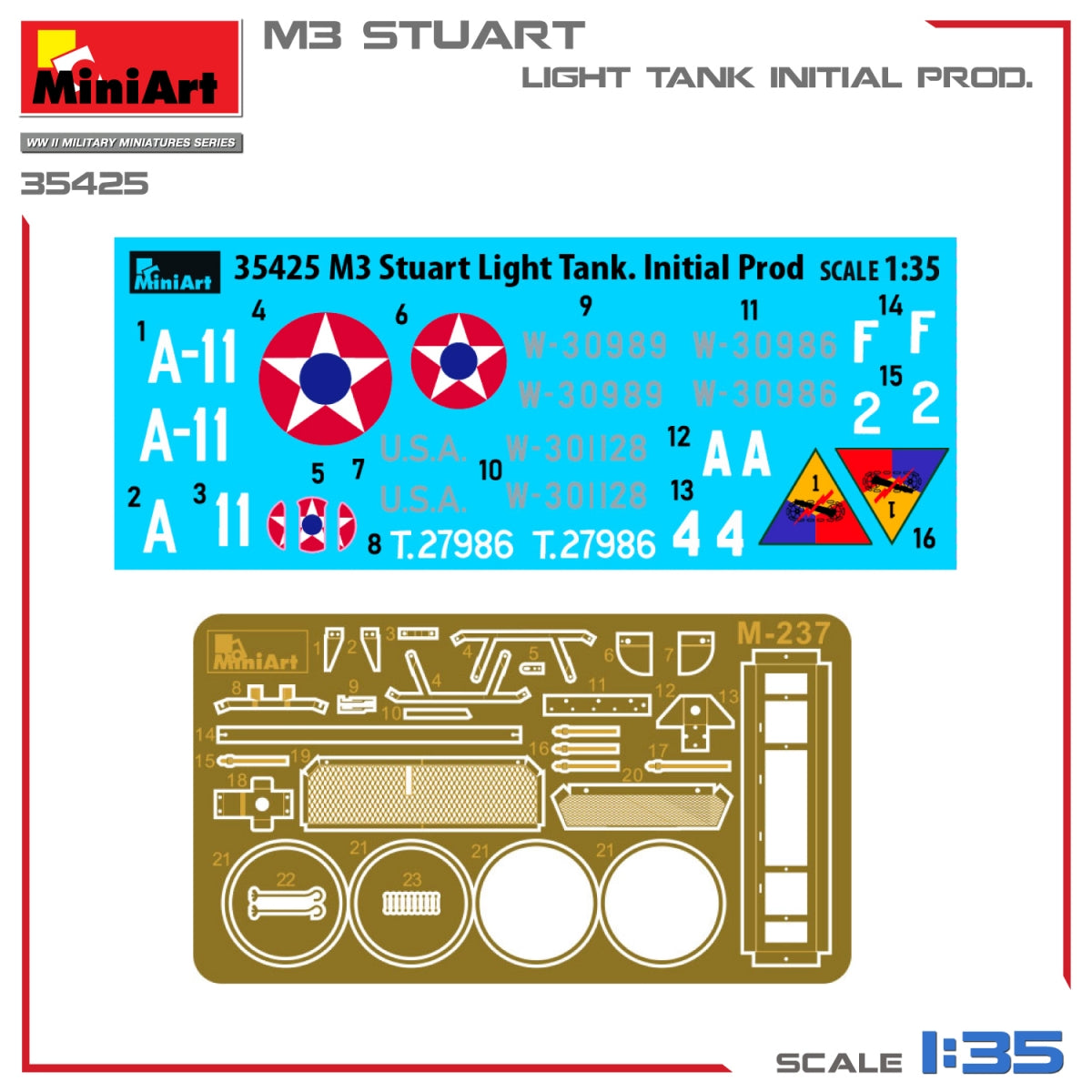 MiniArt 35425 M3 STUART CHAR LÉGER, PRODUCTION INITIALE 1/35 – imagen 2