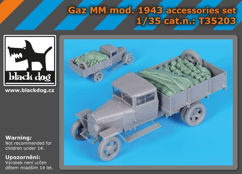 Ensemble d'accessoires Black Dog T35203 Gaz MM mOD.1943 1/35