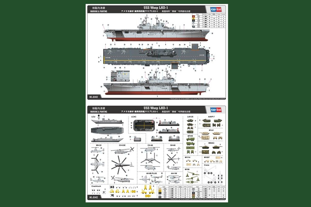 Hobby Boss 83402 USS Wasp LHD-1 1/700  – immagine 3