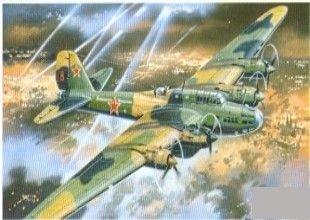 Maquette A-Model 72142 Petlyakov Pe-8 et démarreur d&amp;#39;avion AS-2 1/72