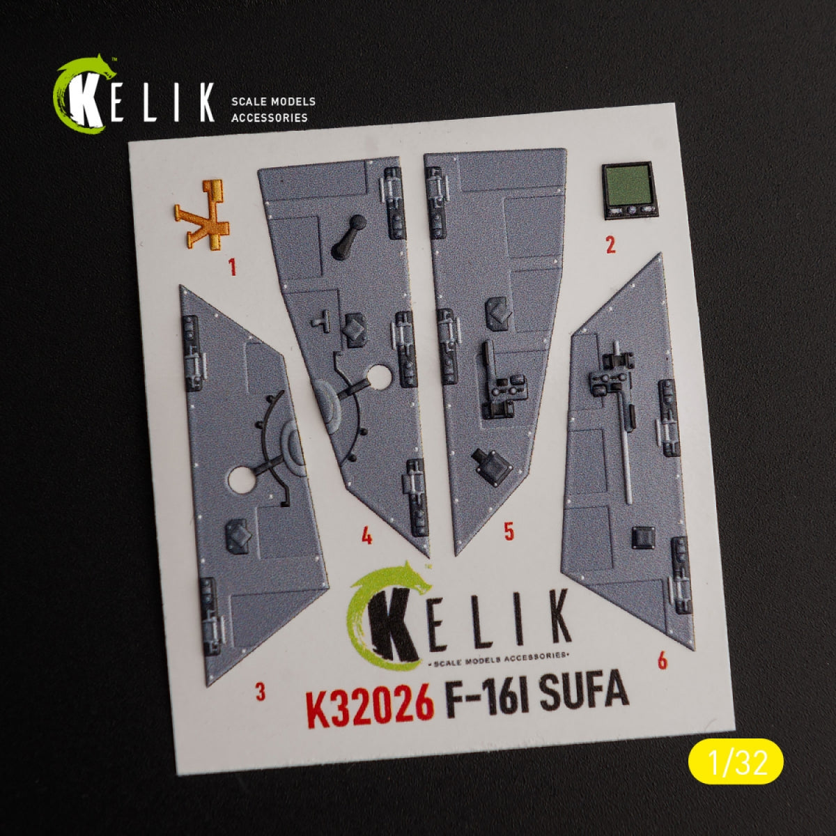 KELIK K32026 F-16I « Sufa » - décalcomanies 3D intérieures pour maquette Academy au 1/32 – immagine 4