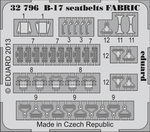 Ceintures de sécurité Eduard 32796 B-17 en tissu, échelle 1/32, HK Models – image 2