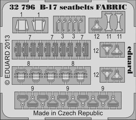 Ceintures de sécurité Eduard 32796 B-17 en tissu, échelle 1/32, HK Models – image 2