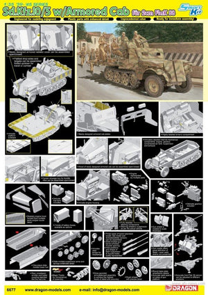 Dragon 6677 Sd.Kfz.10/5 avec fourrure de cabine blindée 2 cm FlaK 38 (1/35) – Bild 2