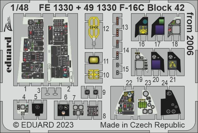 Maquette Eduard FE1330 F-16C Block 42 de 2006 KINETIC MODEL au 1/48