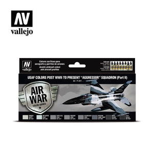 Vallejo 71617 Couleurs de l&amp;#39;USAF, de l&amp;#39;après-Seconde Guerre mondiale à nos jours, Escadron d&amp;#39;agresseurs, Partie II, 8x17ml