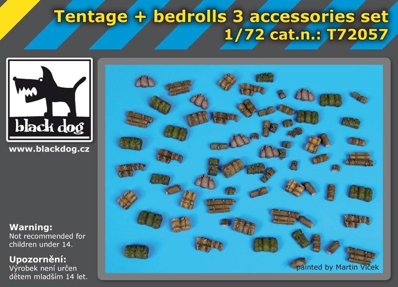 Ensemble d&amp;#39;accessoires Black Dog T72057 : tente, sacs de couchage et 3 matelas, échelle 1/72  – image 3