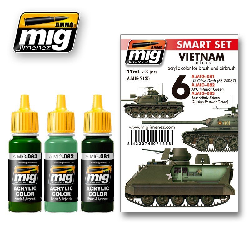 Munitions de Mig Jimenez 7135 ensemble de couleurs VIETNAM