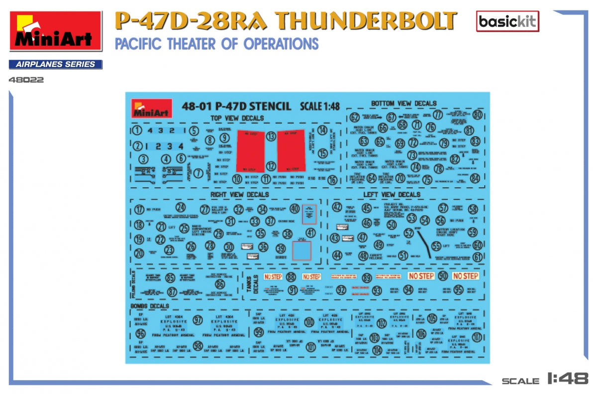 MiniArt 48022 P-47D-28RA THUNDERBOLT. THÉÂTRE D&amp;#39;OPÉRATIONS DU PACIFIQUE. KIT DE BASE 1/48 – imagen 7