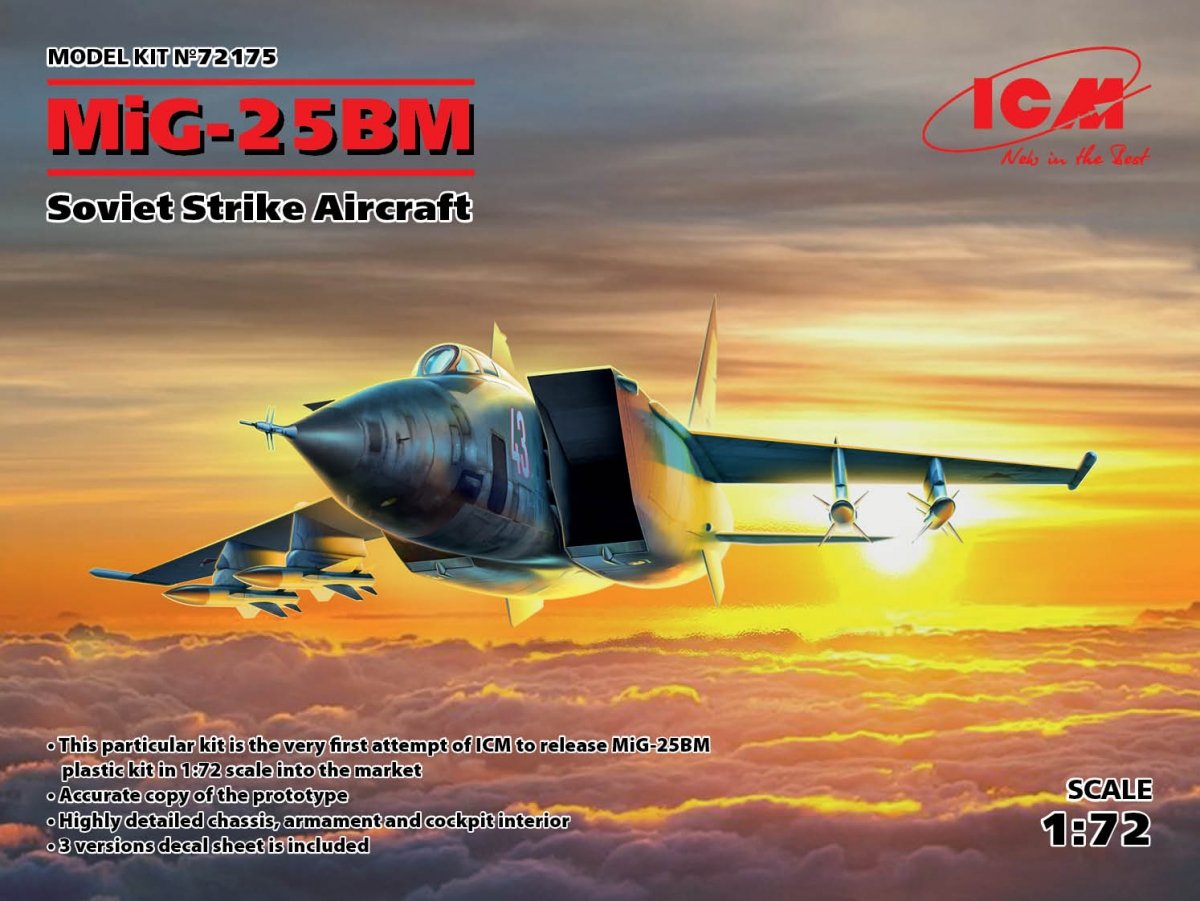 ICM 72175 MiG 25 BM Avion d&amp;#39;attaque soviétique 1/72
