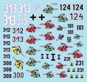 Star Decals 35-C1358 s.Pz.Abt. 505 1943-44 Tiger I sur le front de l&amp;#39;Est 1944-45. Tiger I de début et milieu de production et Befehls-Tiger 1/35 – immagine 3