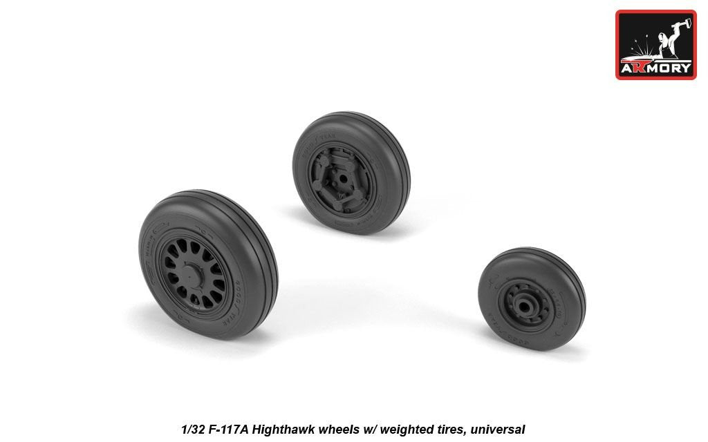 Roues Armory Models AW32305 F-117A Nighthawk avec pneus lestés 1/32