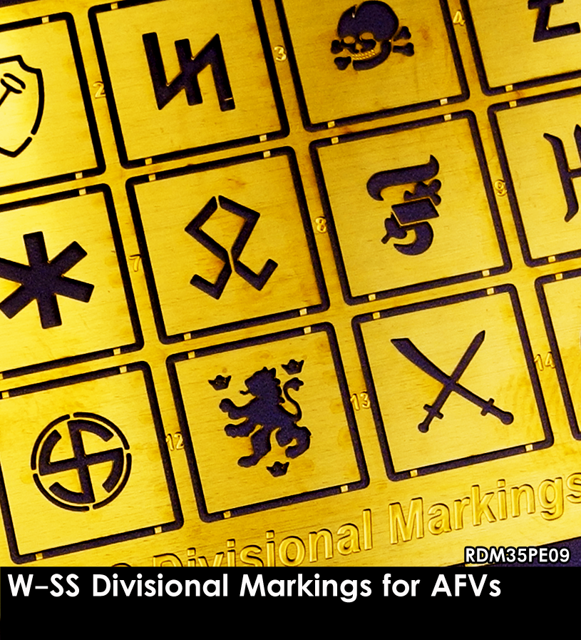Marquages ​​divisionnaires W-SS pour véhicules blindés RADO Miniatures RDM35PE09 à l&amp;#39;échelle 1/35