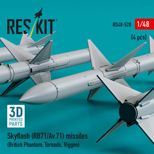 RESKIT RS48-0520 Missiles Skyflash (RB71/Av.71) (4 pcs) (imprimé en 3D) 1/48 – immagine 3