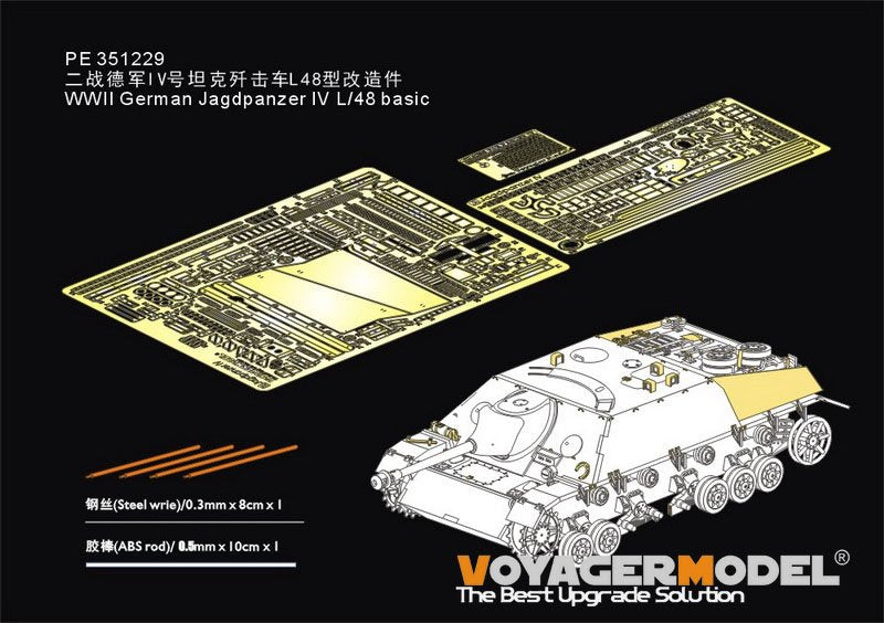 Maquette Voyager PE351229 Jagdpanzer IV L/48 allemand de base de la Seconde Guerre mondiale (pour Border BT-016) 1/35