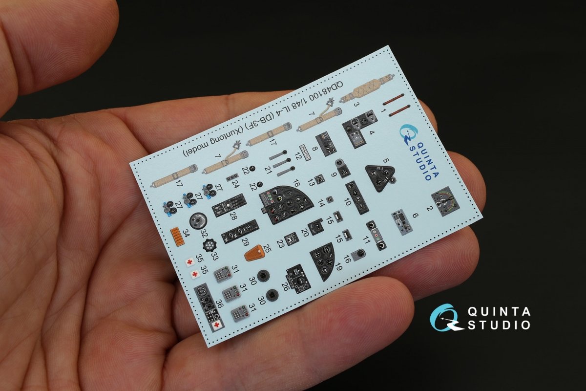 Intérieur imprimé en 3D et coloré sur papier décalcomanie Quinta Studio QD48100 IL-4 (pour kit Xuntong) 1/48 – image 3