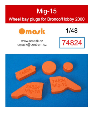Omask 74824 Bouchons de passage de roue Mig-15 (pour Bronco/Hobby 2000) 1/48
