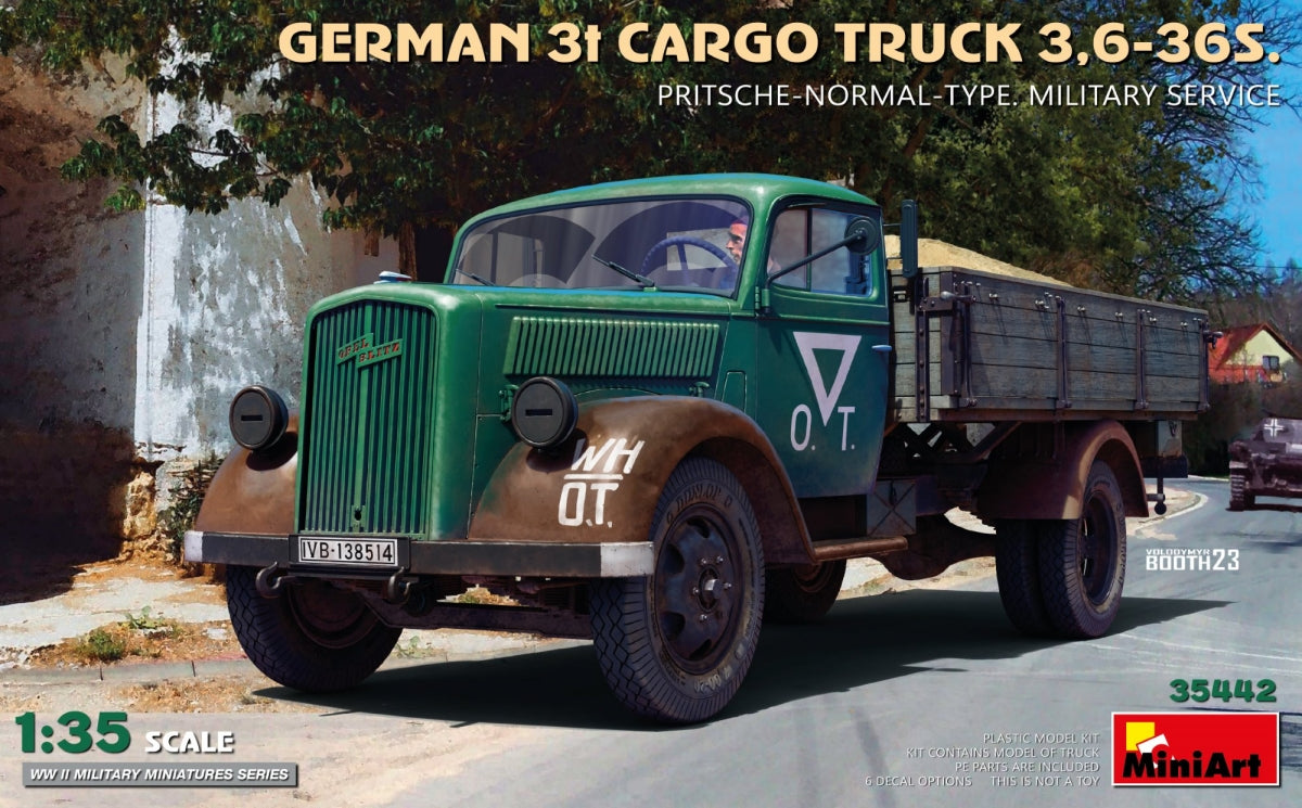 Miniart 35442 CAMION CARGO ALLEMAND 3T 3.6-36S. PRITSCHE-TYPE NORMAL. SERVICE MILITAIRE 1/35