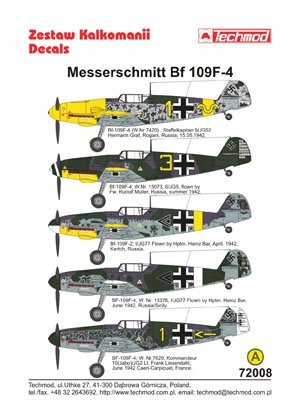 Techmod 72008 - Messerschmitt Bf 109F-4 1/72 – immagine 2