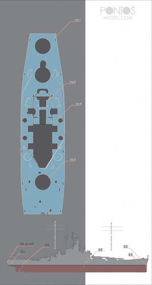 Pontos 35026WD1 USS BB-60 Alabama Wooden Deck set 1/350 – zdjęcie 3