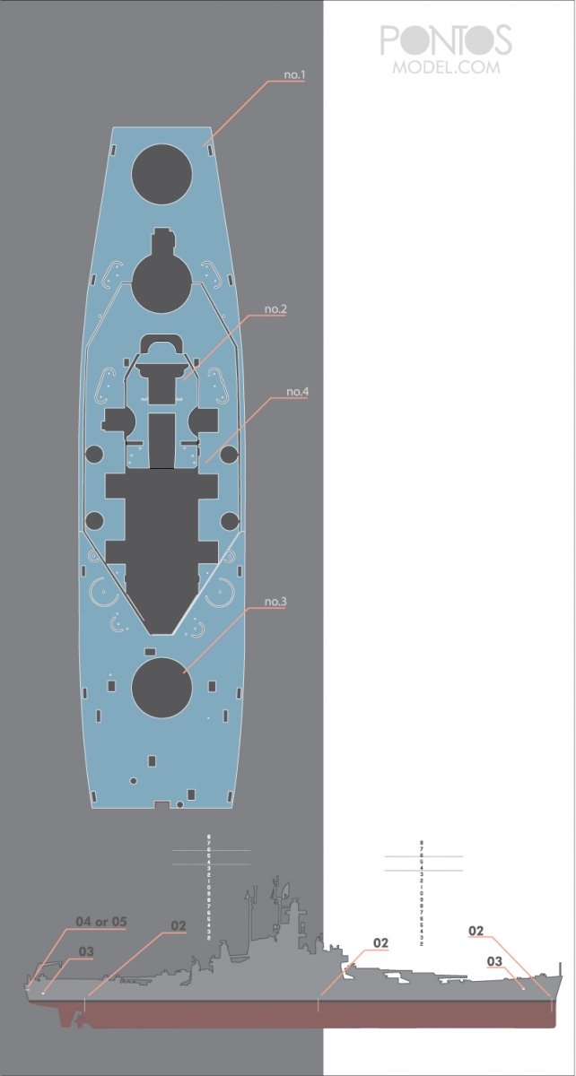 Pontos 35026WD1 USS BB-60 Alabama Wooden Deck set 1/350 – zdjęcie 3
