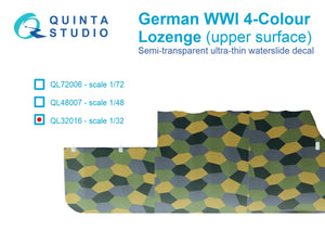 Quinta Studio QL32016 Losange allemand 4 couleurs de la Première Guerre mondiale (surface supérieure) 1/32