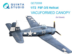 Quinta Studio QC72008 F6F-3/5 Hellcat verrière transparente sous vide (Eduard) 1/72