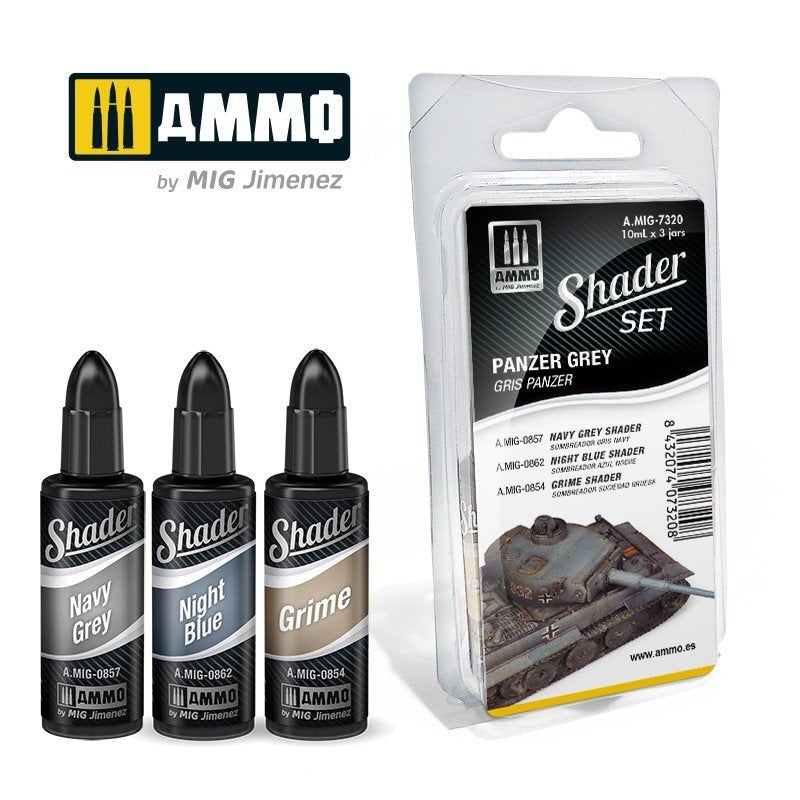 Munitions pour Mig 7320 SHADER Set Panzer Gray 3x10ml