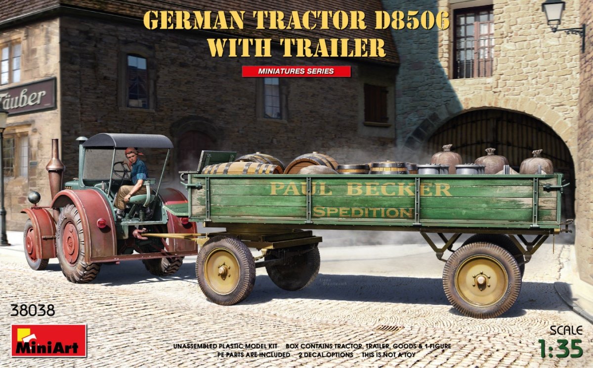 MiniArt 38038 Tracteur allemand D8506 avec remorque 1/35