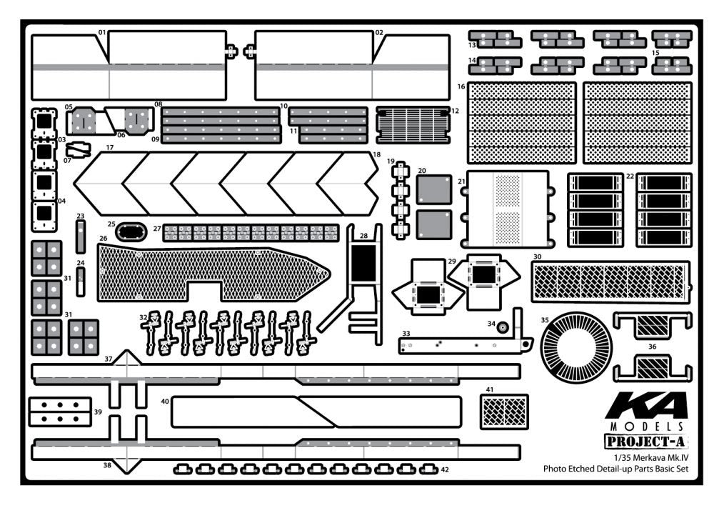 MK1 Design MM-35004 MERKAVA MK.IV PIÈCES DE DÉTAIL EN PHOTODÉCROÏDÉE – BASIQUE 1/35