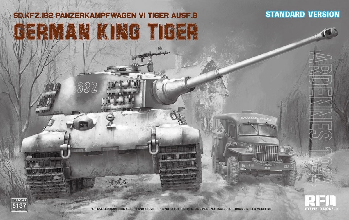 Rye Field Model 5137 German King Tiger Pz.Kpfw. VI Ausf. B Ardennes 1944 Standard Version 1/35